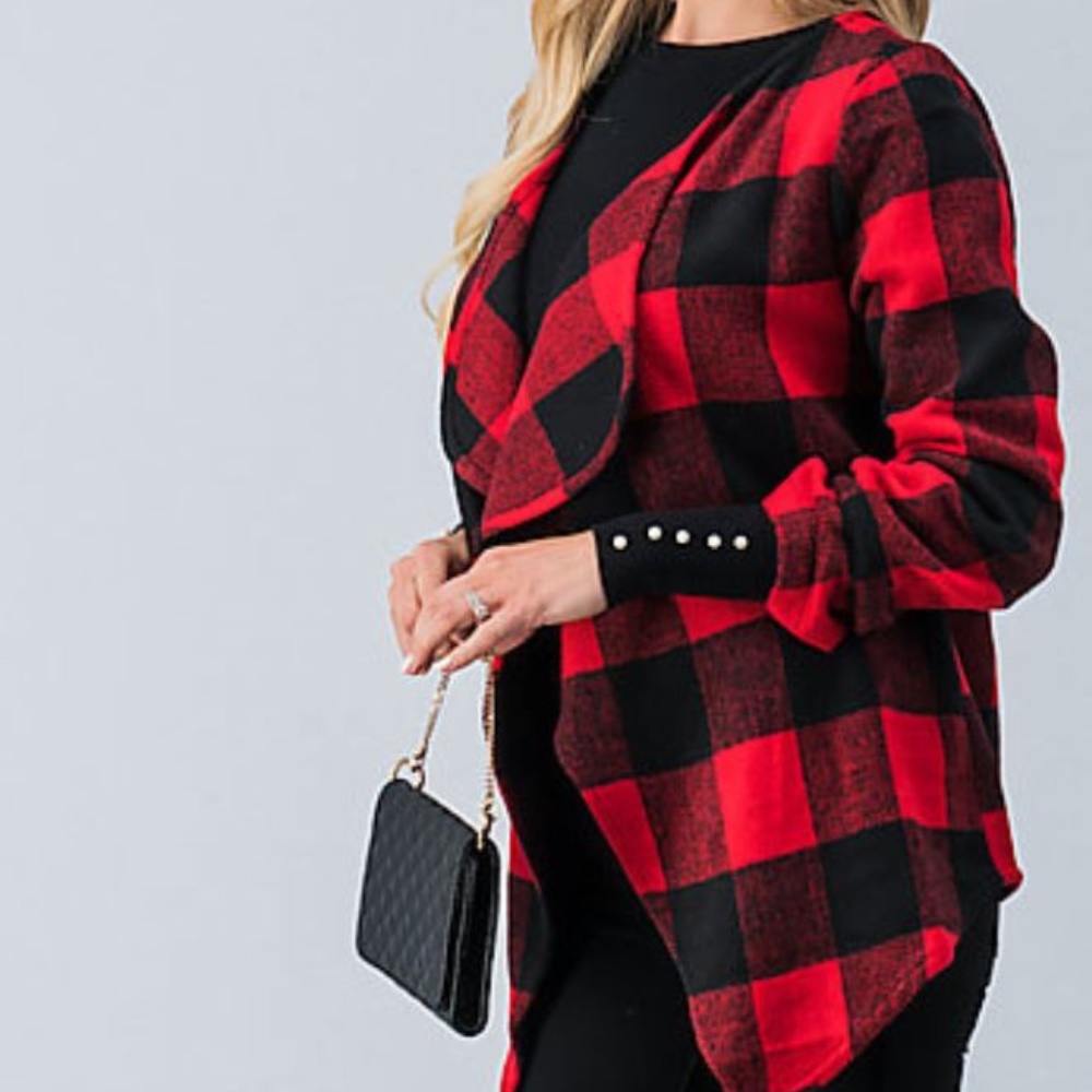 Red and Black Plaid Jacket